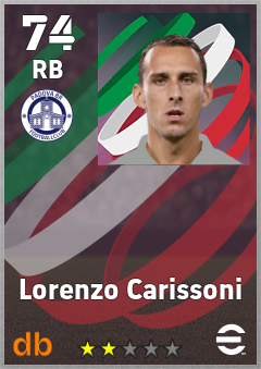 Lorenzo Carissoni — RB, OVR 74, MAX 74
