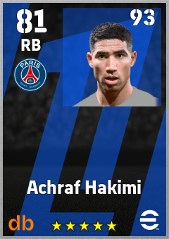 Achraf Hakimi eFootball player card
