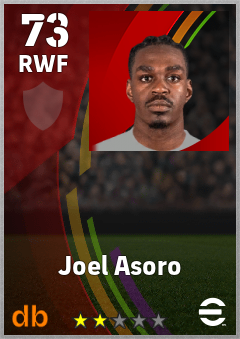 Joel Asoro — RWF, OVR 73, MAX 73