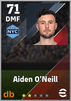 Aiden O'Neill — DMF, OVR 71, MAX 71