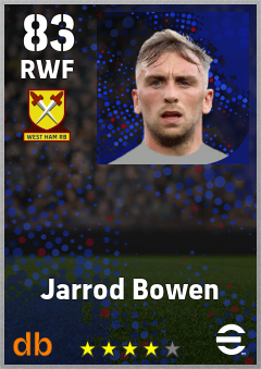 Jarrod Bowen — RWF, OVR 83, MAX 91