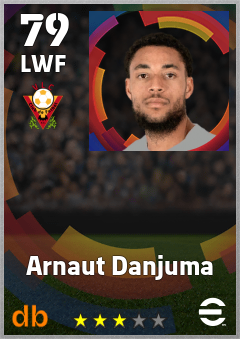 Arnaut Danjuma — LWF, OVR 79, MAX 88
