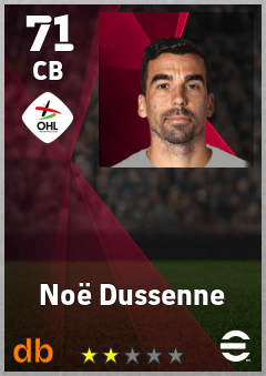 Noë Dussenne — CB, OVR 71, MAX 71