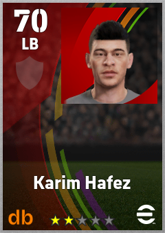 Karim Hafez — LB, OVR 70, MAX 70