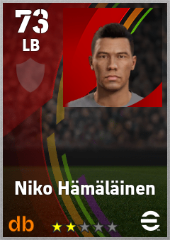 Niko Hämäläinen — LB, OVR 73, MAX 73