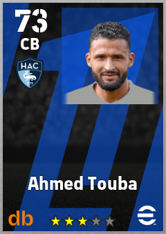 Ahmed Touba — CB, OVR 73, MAX 73