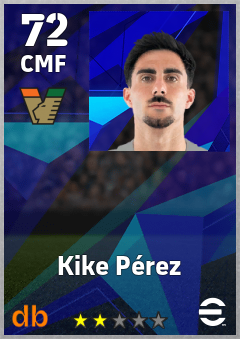 Kike Pérez — CMF, OVR 72, MAX 72