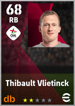 Thibault Vlietinck — RB, OVR 68, MAX 68