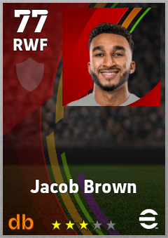 Jacob Brown — RWF, OVR 77, MAX 77