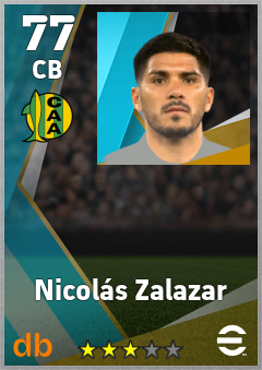 Nicolás Zalazar — CB, OVR 77, MAX 77