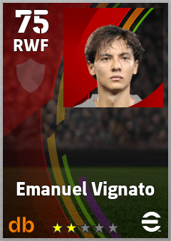 Emanuel Vignato — RWF, OVR 75, MAX 75
