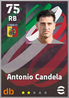 Antonio Candela — RB, OVR 75, MAX 75