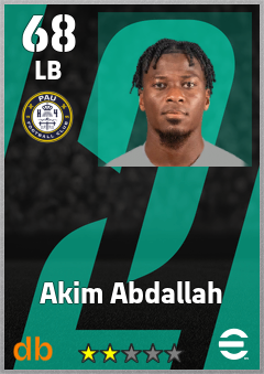Akim Abdallah — LB, OVR 68, MAX 68