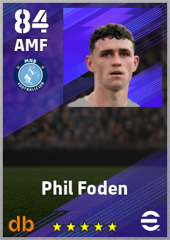 Phil Foden — AMF, OVR 84, MAX 91