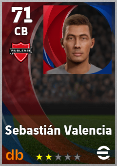 Sebastián Valencia — CB, OVR 71, MAX 71