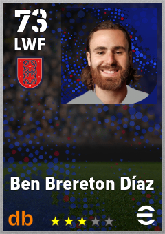 Ben Brereton Díaz — LWF, OVR 73, MAX 73