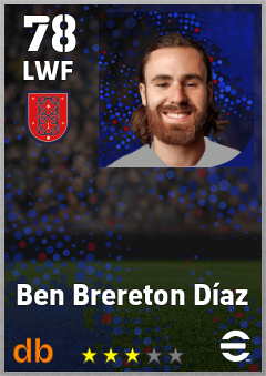 Ben Brereton Díaz — LWF, OVR 78, MAX 78