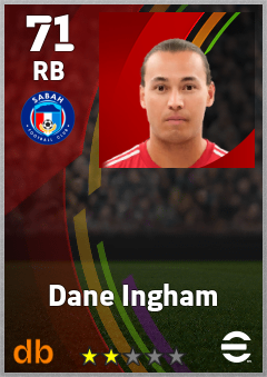 Dane Ingham — RB, OVR 71, MAX 71