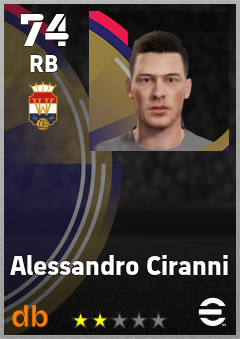 Alessandro Ciranni — RB, OVR 74, MAX 74