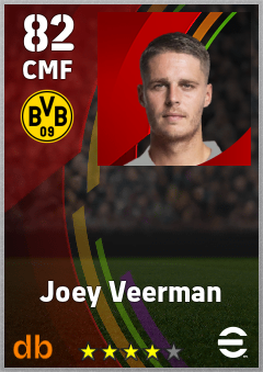 Joey Veerman — CMF, OVR 82, MAX 91