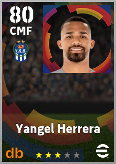 Yangel Herrera — CMF, OVR 80, MAX 80