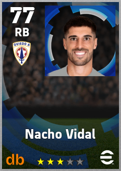 Nacho Vidal — RB, OVR 77, MAX 77
