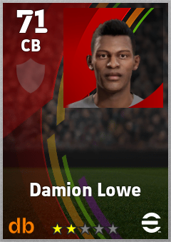 Damion Lowe — CB, OVR 71, MAX 71