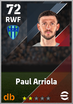 Paul Arriola — RWF, OVR 72, MAX 72