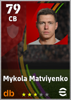 Mykola Matviyenko — CB, OVR 79, MAX 79