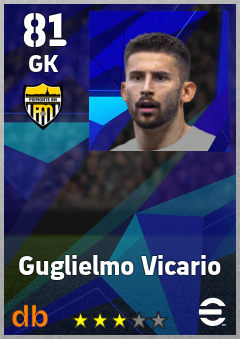 Guglielmo Vicario — GK, OVR 81, MAX 88