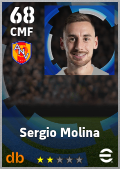 Sergio Molina — CMF, OVR 68, MAX 68