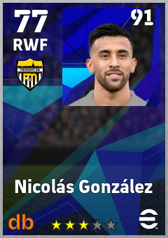 Nicolás González eFootball player card