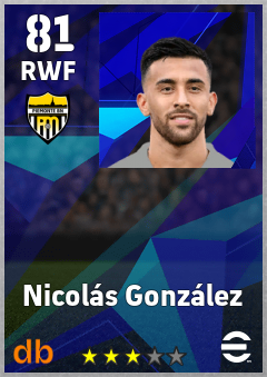 Nicolás González — RWF, OVR 81, MAX 91