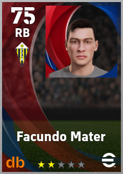 Facundo Mater — RB, OVR 75, MAX 75