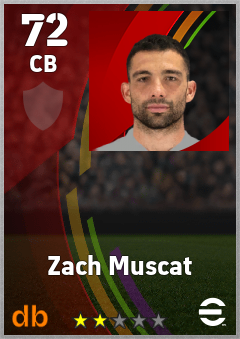 Zach Muscat — CB, OVR 72, MAX 72