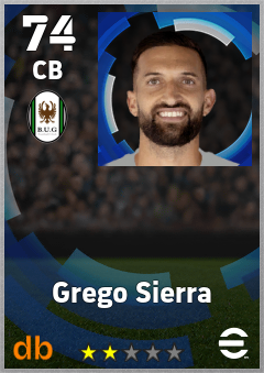 Grego Sierra — CB, OVR 74, MAX 74