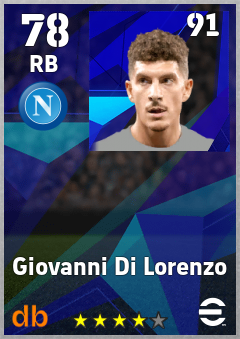 Giovanni Di Lorenzo — RB, OVR 78, MAX 91