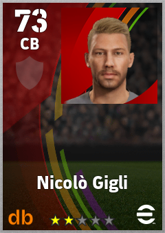 Nicolò Gigli — CB, OVR 73, MAX 73