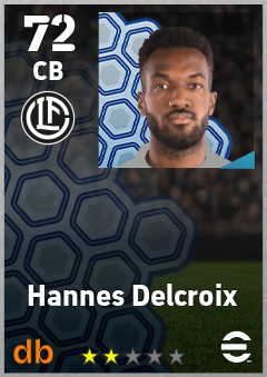 Hannes Delcroix — CB, OVR 72, MAX 72
