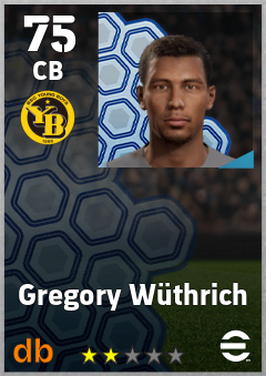 Gregory Wüthrich — CB, OVR 75, MAX 75