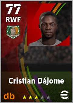 Cristian Dájome — RWF, OVR 77, MAX 77