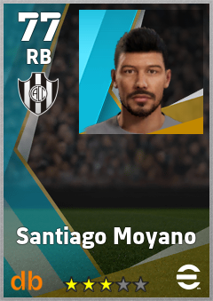 Santiago Moyano — RB, OVR 77, MAX 77