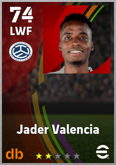 Jader Valencia — LWF, OVR 74, MAX 74