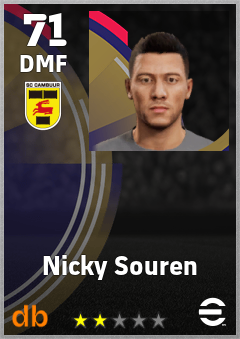 Nicky Souren — DMF, OVR 71, MAX 71