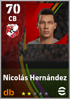 Nicolás Hernández — CB, OVR 70, MAX 70