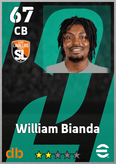 William Bianda — CB, OVR 67, MAX 67