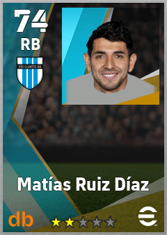 Matías Ruiz Díaz — RB, OVR 74, MAX 74