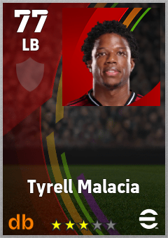 Tyrell Malacia eFootball player card