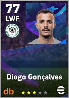 Diogo Gonçalves — LWF, OVR 77, MAX 77