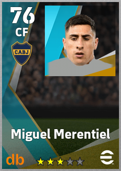 Miguel Merentiel — CF, OVR 76, MAX 76